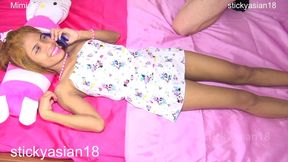 stickyasian18 cutey mimi, gets tied up, penetrated in her tight pussy & arse & then jizzed on. v14