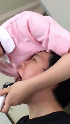 Emotional moment from &quot;Cheeky Boy seduce small Tits Japanese Teen Nurse to Uncensored JAV Creampie Fuck at Hospital in Japan&quot;