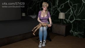 Over Knee Spanking by Giantess + POV