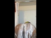 BBW shakes big soapy ass looking for a breeder