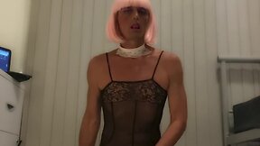 Amateur femboy sissy crossdresser slut bareback cumming