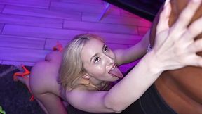 Skilled blonde Sweet Sophia brings a big black cock to orgasm