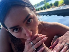 Sisi Rose SNORTS My cum , real public outside pool sex-