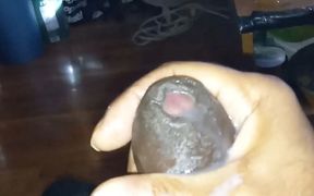 Another Big Black Uncut Dick Jerkoff and Cum Shot Vid