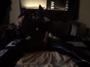 Twink's Kinky Latex Self-Bondage Session with a Sex Toy