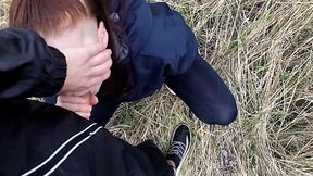 Pawg lass is doggy penetrated in public park pov