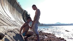 fucked him bareback and cum on ass hole at public