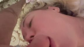 Face fuck and double cumshot POV
