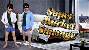 A big sausage in the supermarket that made a man full