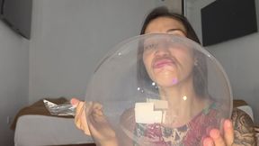 Inflating a balloon and playing with it