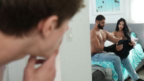 My Pervy Family featuring Victoria June and Chris Lockwood's blowjob action