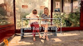 Lethal Blonde and Rosy bus stop selfdefense and training outdoor