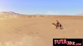 Futa Redhead CHASES DESTROYS Gushing Brunette Ass on Alien Planet