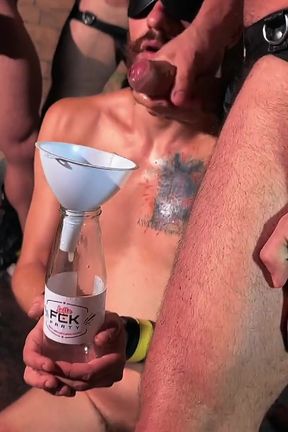 Blindfolded Bottom Serving Anonymous Males