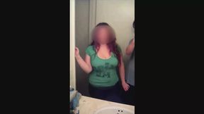 St Pat's Day PAWG Redhead enjoys BJ &mdash;  gets covered in cum on her big tits