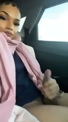 Ebony teen car cum