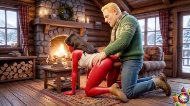 naughty Christmas gift anal fucking her lover