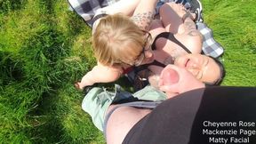 Lesbian couple films themselves in the nature