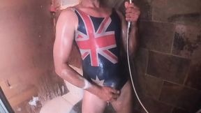 One Piece Swimsuit Shower Fun