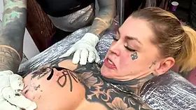 Tattooed and Piercings Titty Tattoo Session Turns Into Wild Anal Ride