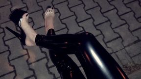 Latex Legs &amp; Clear Fuck-Me Heels