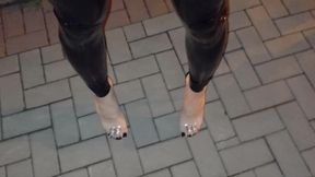 Latex Legs &amp; Clear Fuck-Me Heels