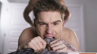 Ryan Bones the bear pornstar barebacks his stepson Lev Ivankov