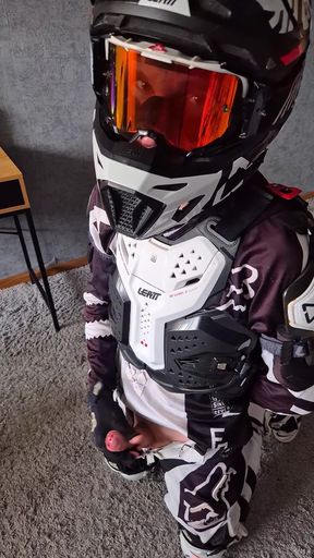 Horny Motocrosser Biker Pushes Himself to the Edge, Couldn't Help Himself, Finished 2 Times