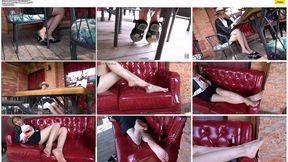 Young woman Chen Chen asked me to take photos of her beautiful feet outside the bar without telling her husband