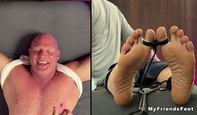 myfriendsfeet hunk dev giggles hard while being tickled from his pits to his fe