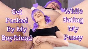 Get Fucked By My Boyfriend While Eating My Pussy - If you want to eat me out then my boyfriend is fucking you - Femdom POV, Female Domination, Gay Humiliation, Make Me Bi, Bisexual Encouragement with Mistress Mystique Hoops - WMV