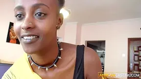 Shy Petite Ebony Modelling Sucks Her First Massive White Cock In Audition