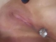 Thick Tattooed Girl Gets Double Penetrated By Vibrator And Butt Plug