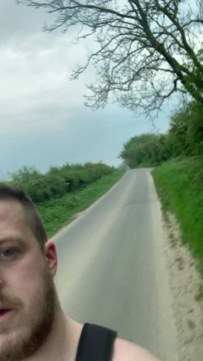 Caught walking naked along a road