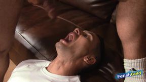 Horny twink seduces older guy and gets his tight ass banged deep on the couch