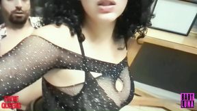 Busty Latin Fucks Her Sugar Daddy on the Balcony - Risky Sex Part 3