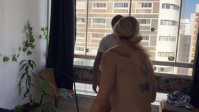 Trans Fucks in the Hair and Cum on the Male's Full Face