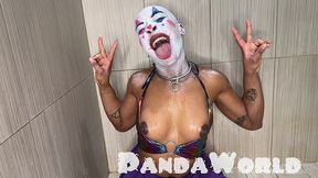 submissive ebony clown slut sucks and fucks her bbc master facial piss