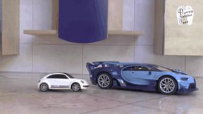 Two RC Cars under Wellies floor view