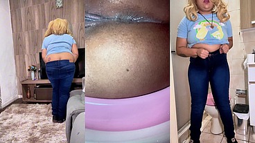 Chubby Girl Desperate Farting and Messy Toilet POV