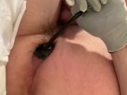 Trying inflatable butt plug