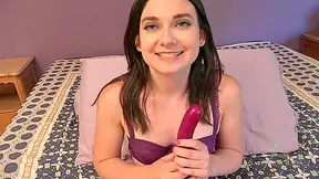 Is Wearing All Purple And She Will Make This Purple Dildo Do Most Of The Work - Amy Faye