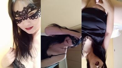 She claws her dress into ribbons with her vibrator and gasps