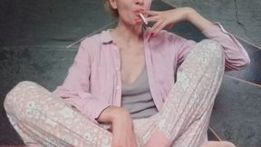 Smoking Cutie in Pyjamas