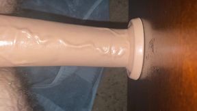 Close up Riding a Fat Dildo