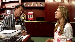 College Girl seduce to Rough Fuck by older Boss