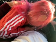 Amateur redhead slut gives a great pov blowjob