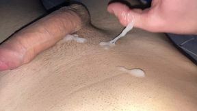 cum flows out of a big uncut cock! pov!