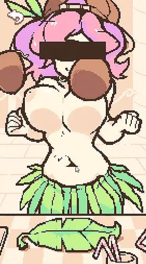 CocoNut Shake - Pixel Hentai game &ndash; Huge breasts, beach milking