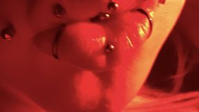 Pierced Lip Licking & Solo Kisses